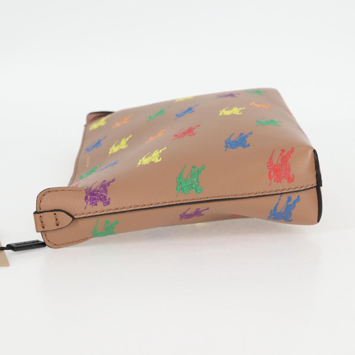 BURBERRY Clutch Bag Leather Brown Gold 131784M