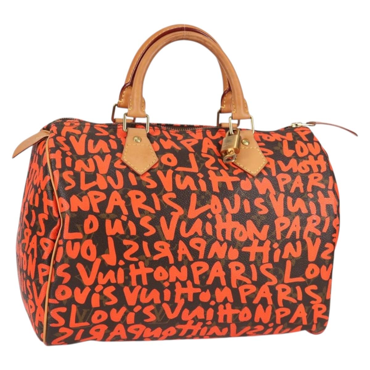 LOUIS VUITTON Monogram Graffiti Speedy 30 Hand Bag Orange M93705 131812V