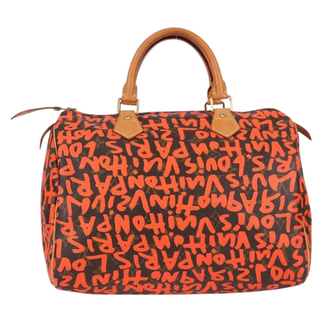 LOUIS VUITTON Monogram Graffiti Speedy 30 Hand Bag Orange M93705 131812V