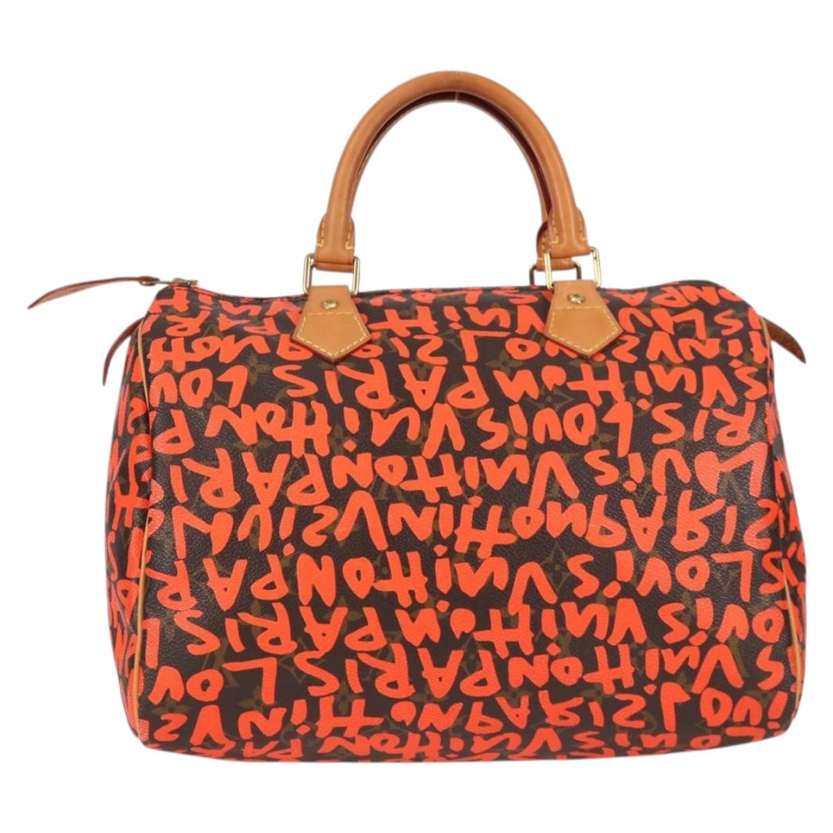 LOUIS VUITTON Monogram Graffiti Speedy 30 Hand Bag Orange M93705 131812V
