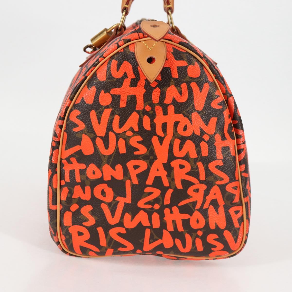 LOUIS VUITTON Monogram Graffiti Speedy 30 Hand Bag Orange M93705 131812V