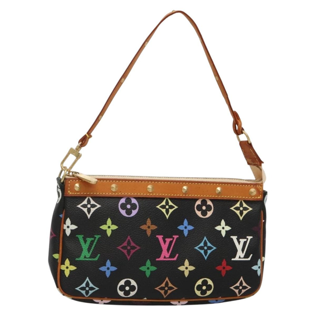 LOUIS VUITTON Multicolor Pochette Accessoires Pouch Black M92648 LV 131814