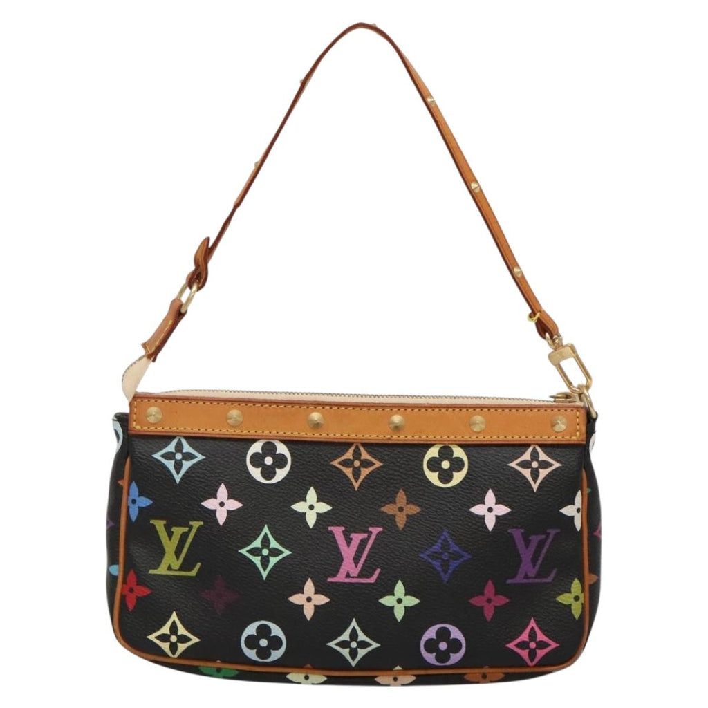 LOUIS VUITTON Multicolor Pochette Accessoires Pouch Black M92648 LV 131814