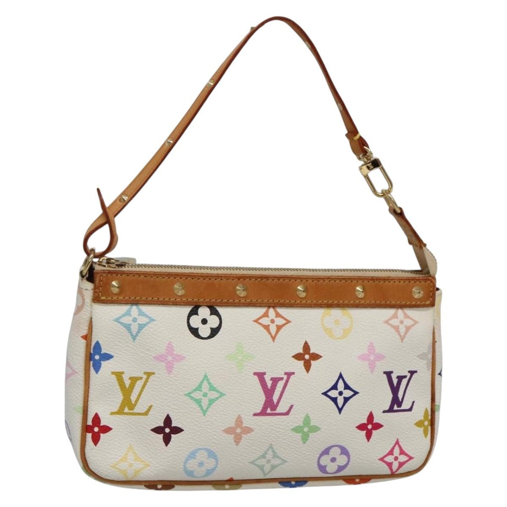 LOUIS VUITTON Monogram Multicolor Pochette Pouch White M92649 LV 131818