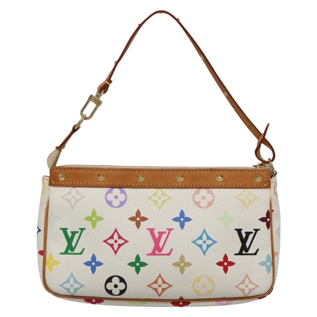 LOUIS VUITTON Monogram Multicolor Pochette Pouch White M92649 LV 131818