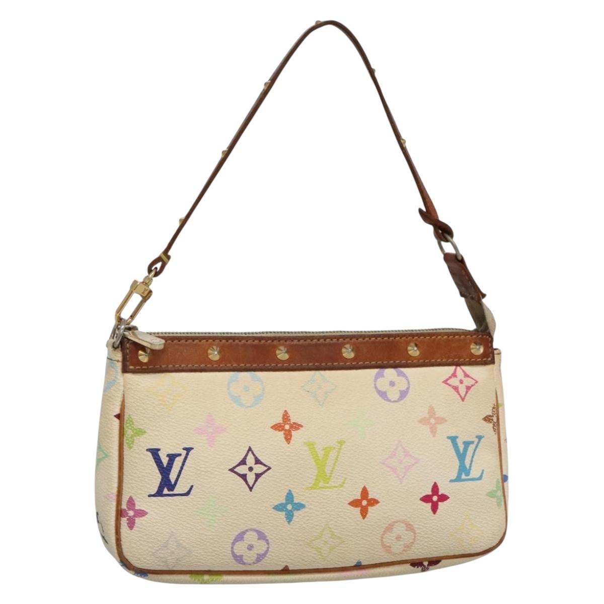 LOUIS VUITTON Multicolor Pochette Accessoires Pouch White M92649 LV 131820