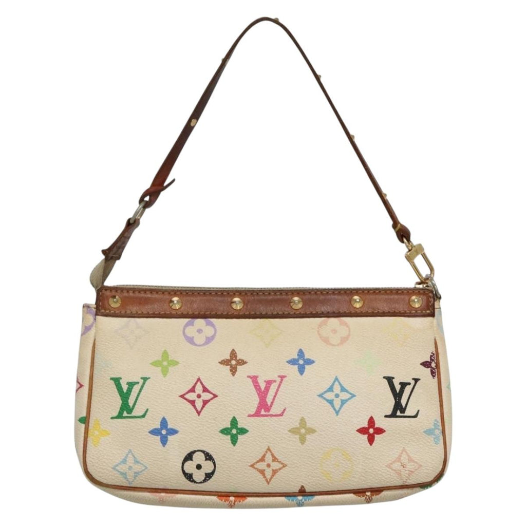 LOUIS VUITTON Multicolor Pochette Accessoires Pouch White M92649 LV 131820