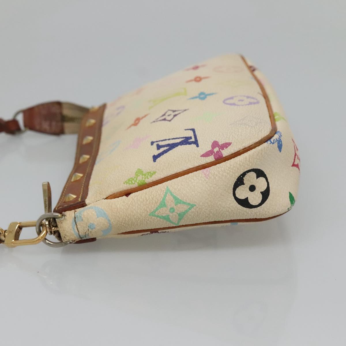 LOUIS VUITTON Multicolor Pochette Accessoires Pouch White M92649 LV 131820