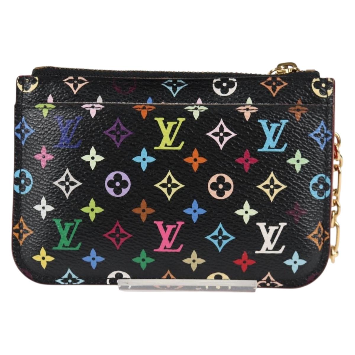 LOUIS VUITTON Monogram Pochette Cles NM Coin Purse Black M60279 131838V