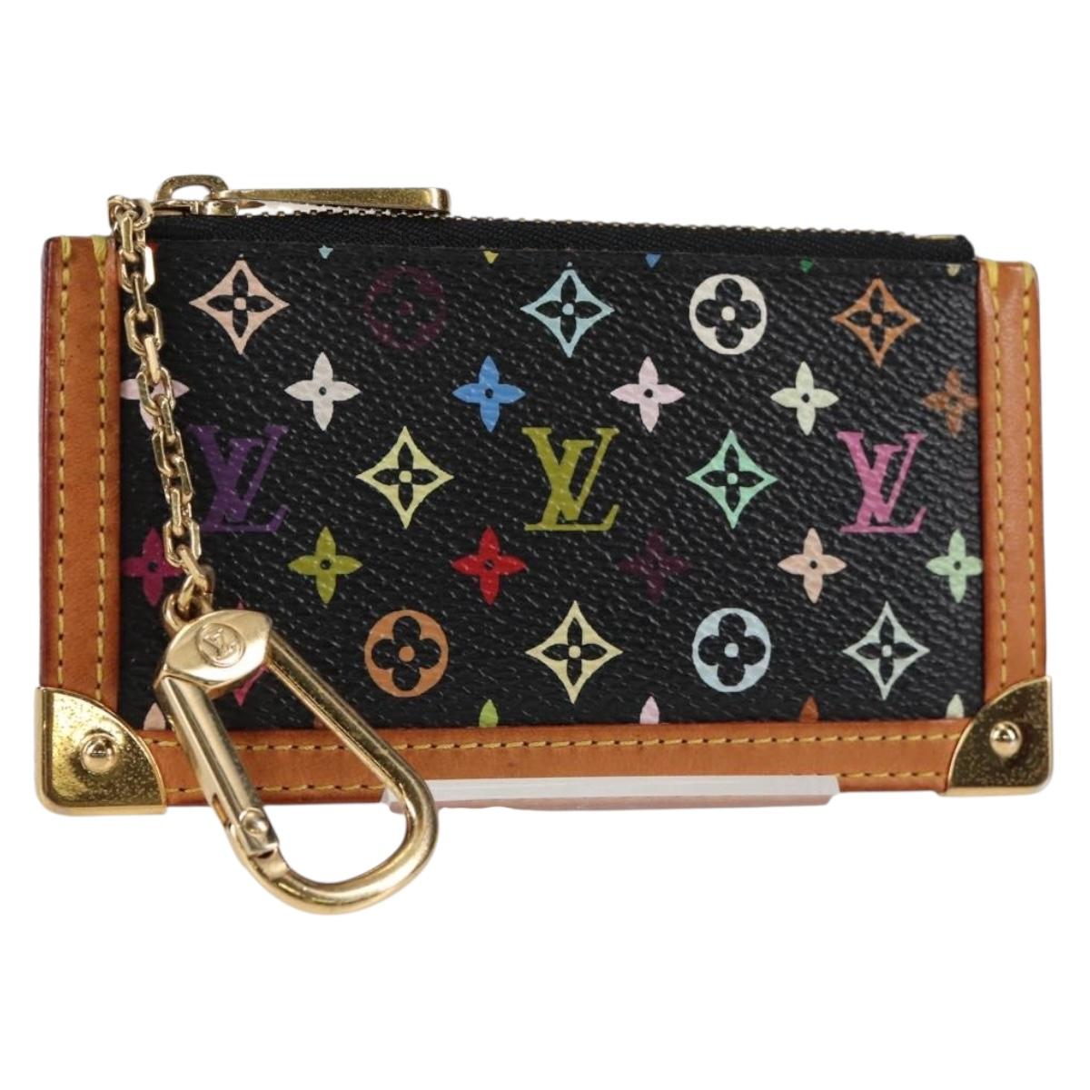 LOUIS VUITTON Multicolor Pochette Cles Coin Purse Black M13664 LV 131839V