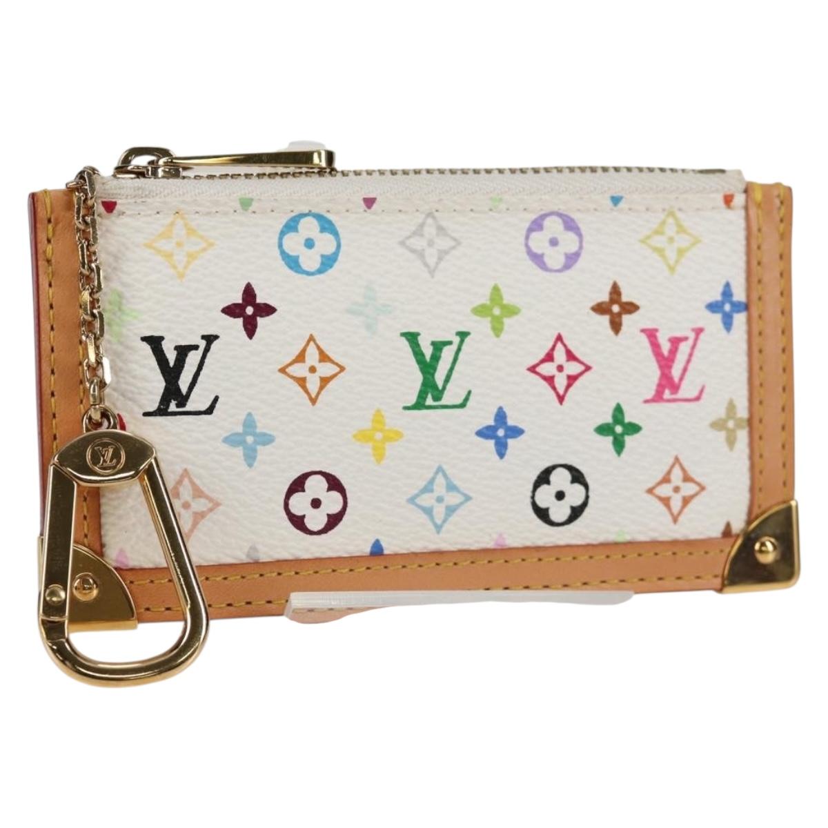 LOUIS VUITTON Multicolor Pochette Cles Coin Purse White M92655 LV 131840V
