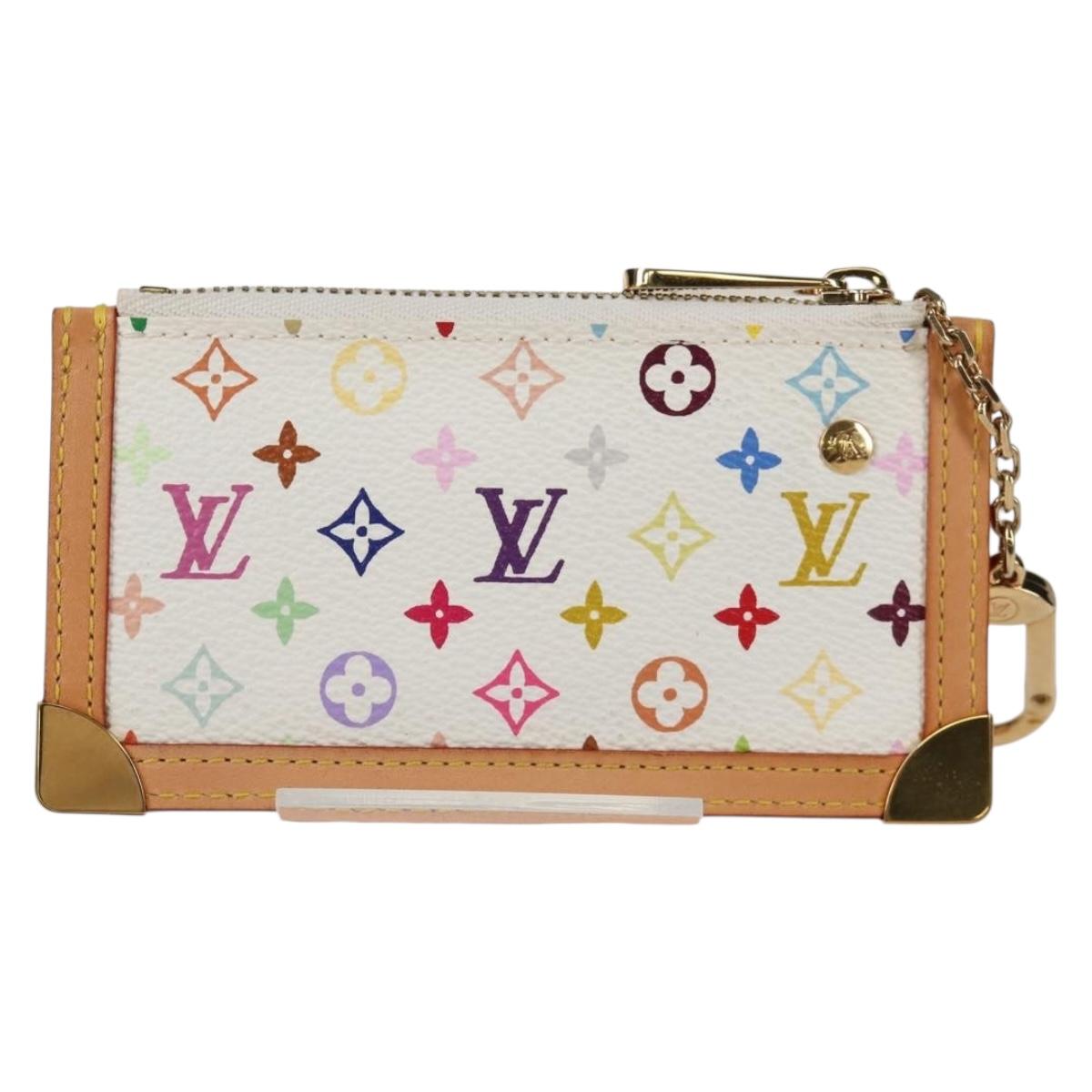 LOUIS VUITTON Multicolor Pochette Cles Coin Purse White M92655 LV 131840V