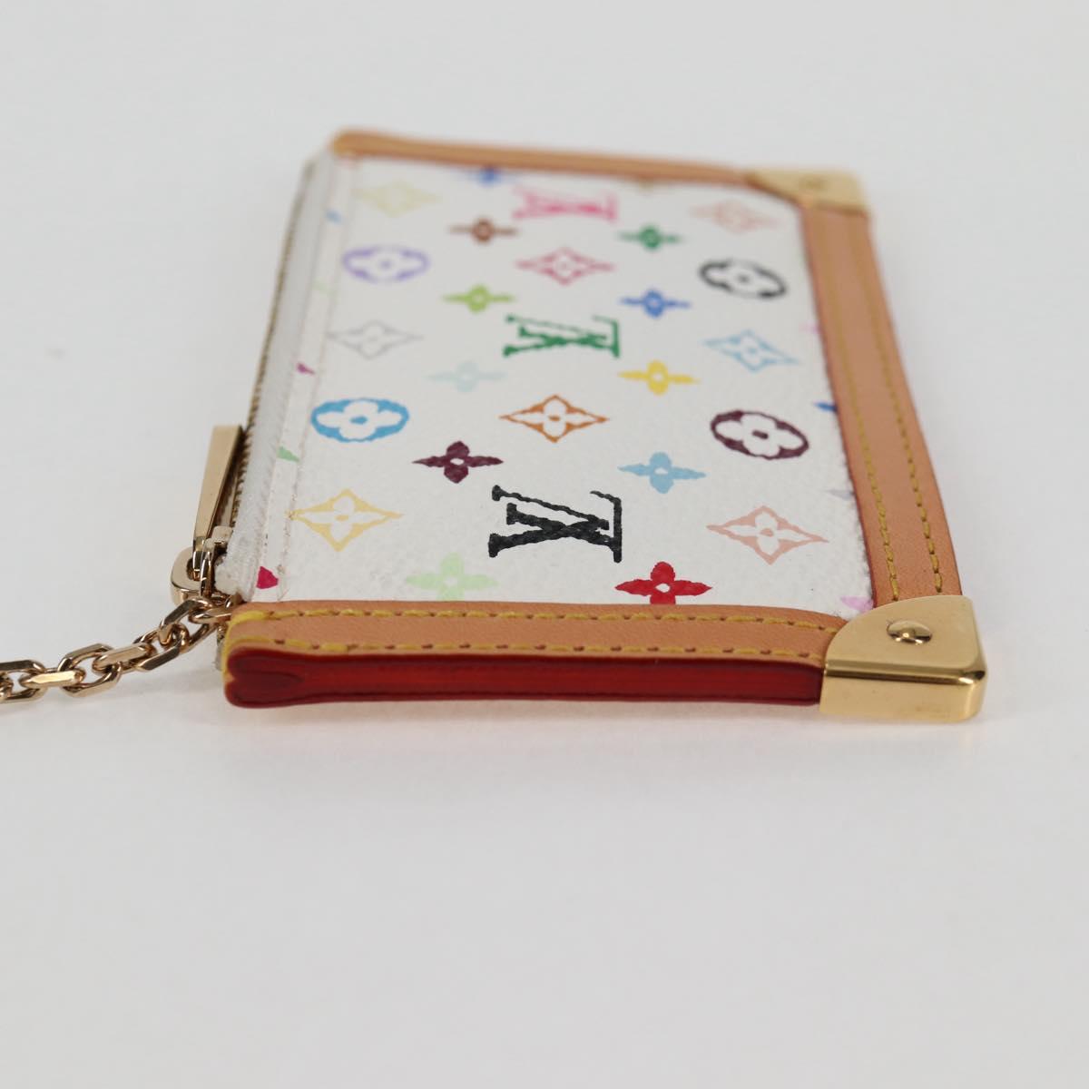 LOUIS VUITTON Multicolor Pochette Cles Coin Purse White M92655 LV 131840V