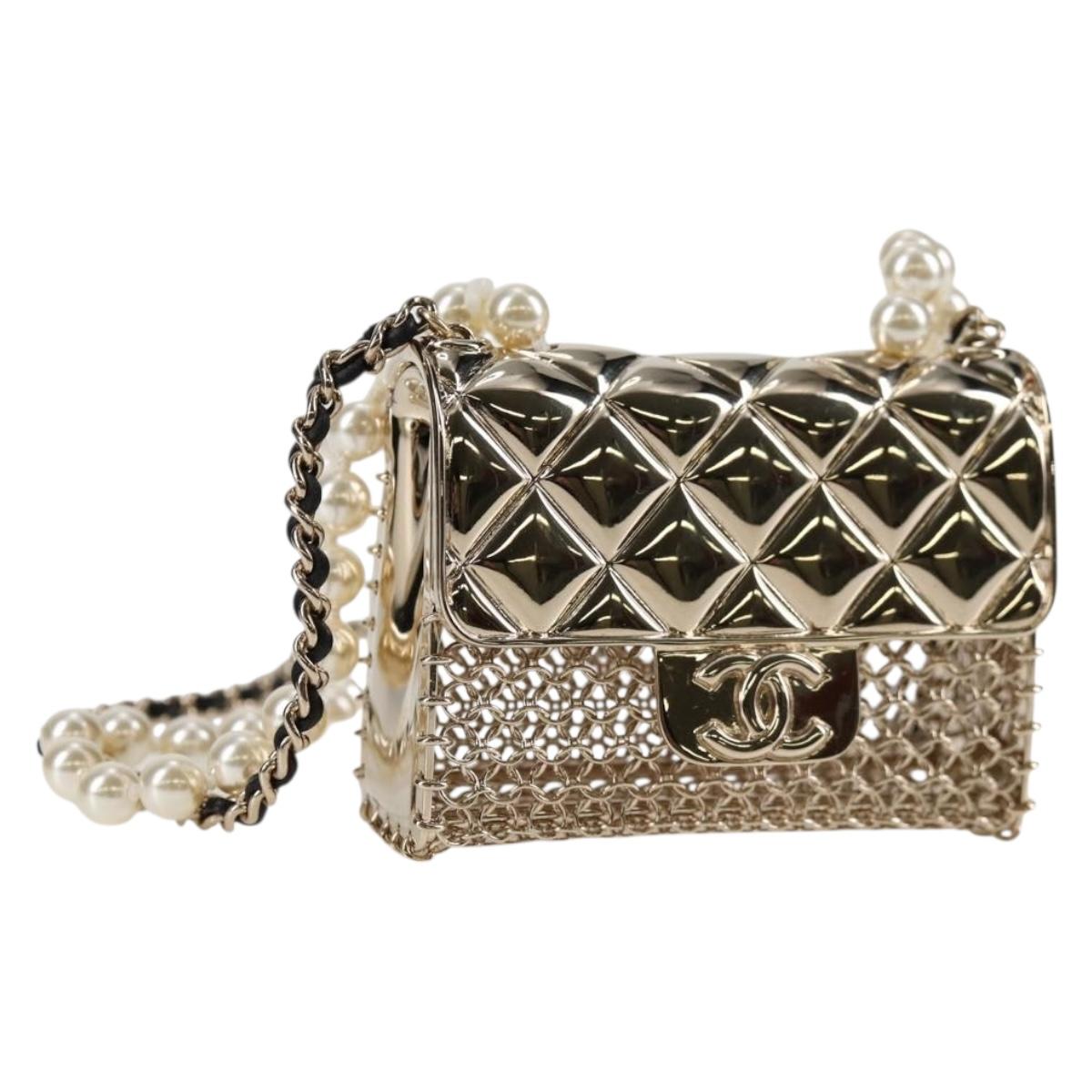 CHANEL Matelasse 2021S Pearl Necklace Metal Gold tone CC 131853SM