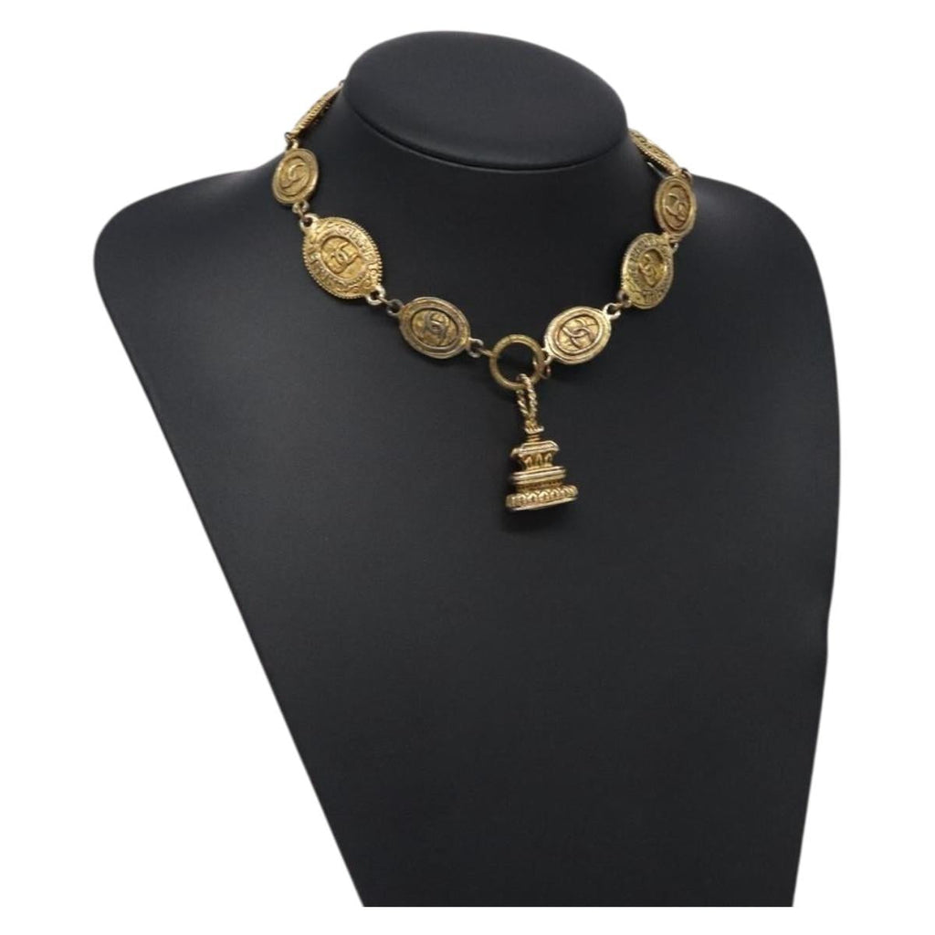 CHANEL Necklace metal Gold Tone CC 131855