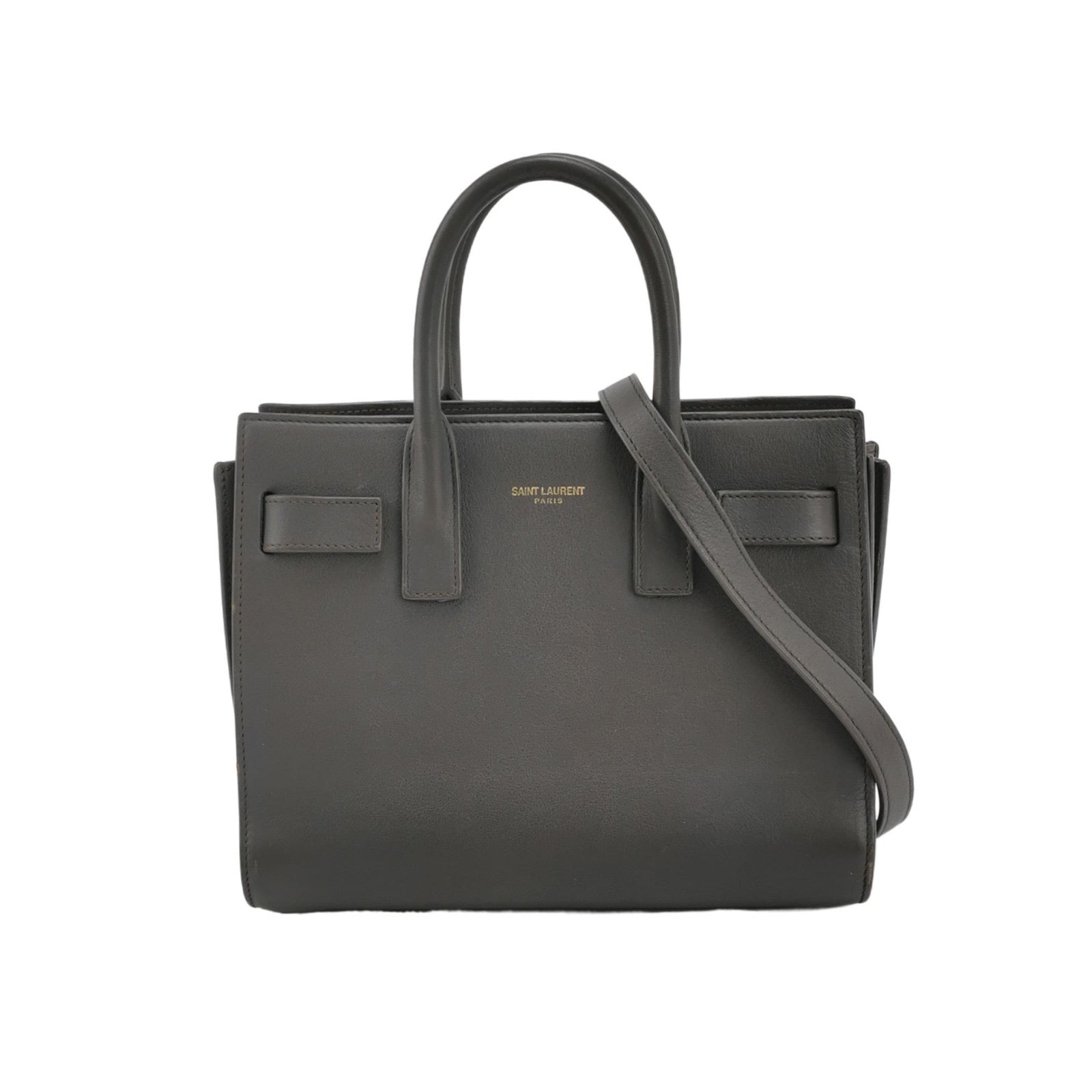 Sold Saint Laurent Sac De Jour Nano Black Leather Handbag