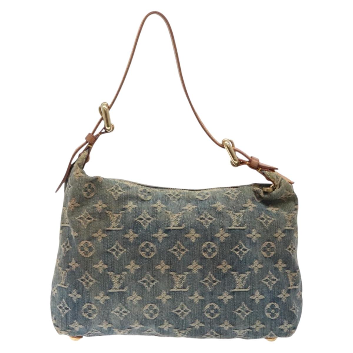 LOUIS VUITTON Monogram Denim Buggy PM Shoulder Bag Blue M95049 LV 132462