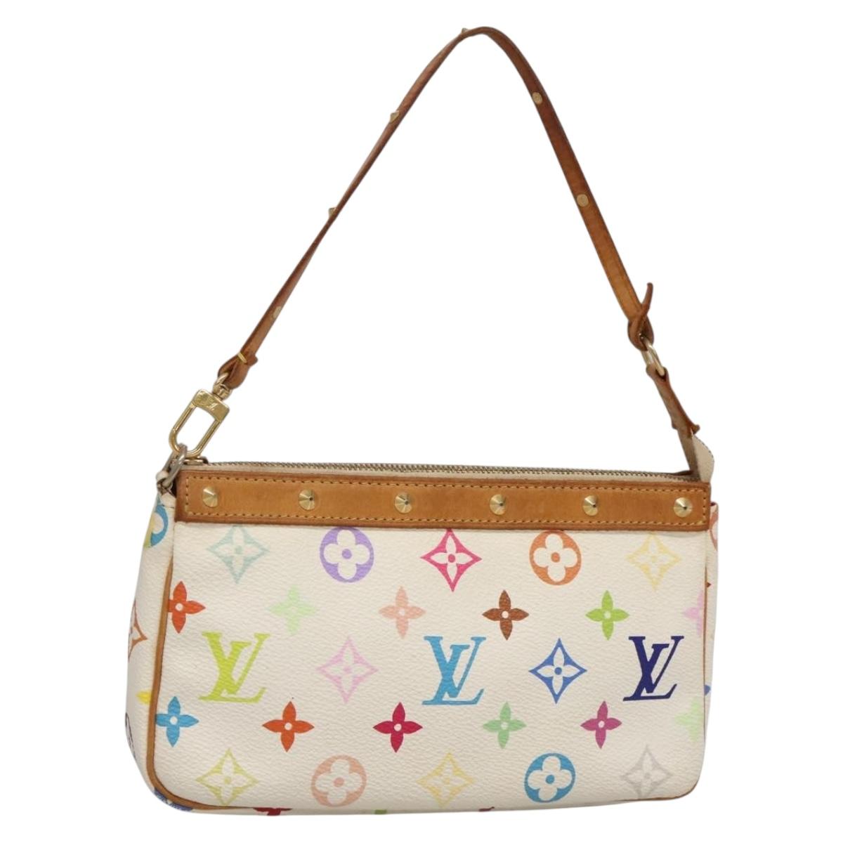 LOUIS VUITTON Monogram Multicolor Pochette Pouch White M92649 LV 132557
