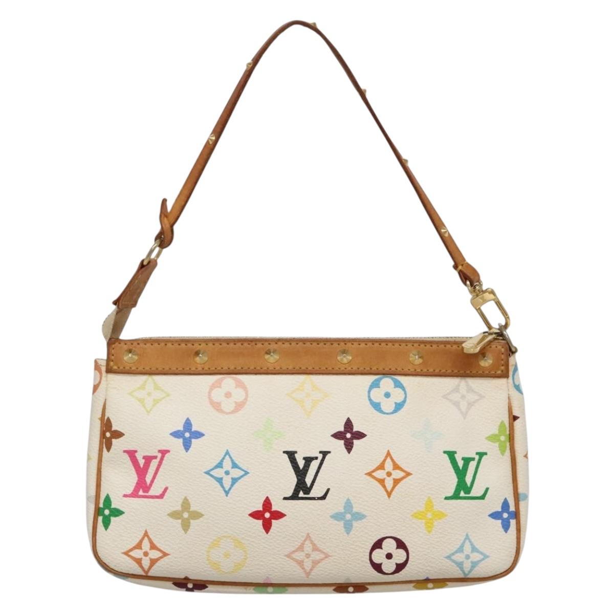 LOUIS VUITTON Monogram Multicolor Pochette Pouch White M92649 LV 132557