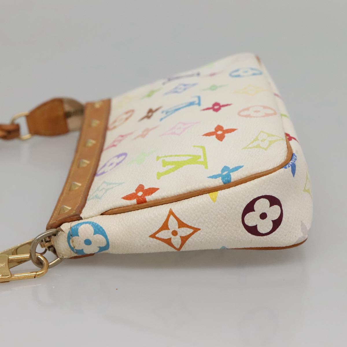 LOUIS VUITTON Monogram Multicolor Pochette Pouch White M92649 LV 132557