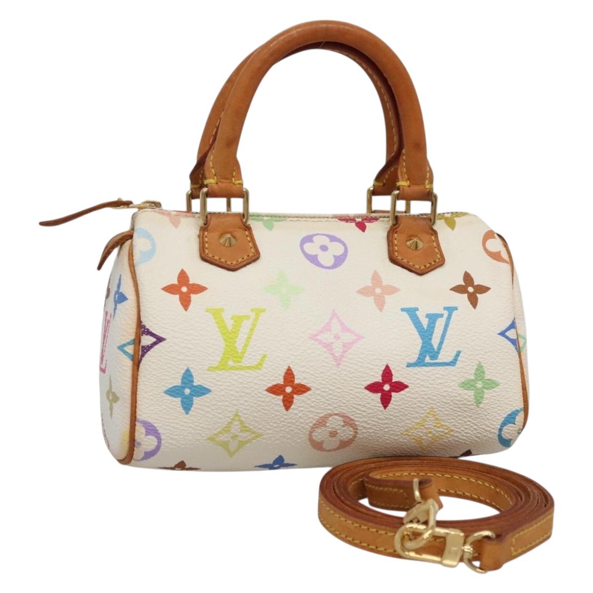 LOUIS VUITTON Monogram Multicolor Mini Speedy Bag White M92645 LV 132610