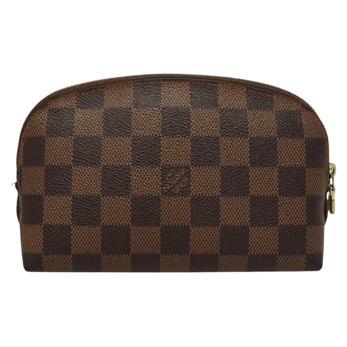 LOUIS VUITTON Damier Ebene Pochette Cosmetic PM Pouch N47516 LV 132638