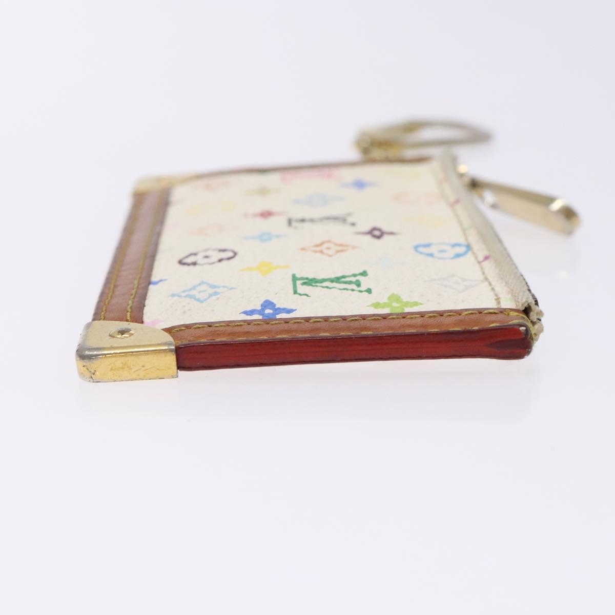 LOUIS VUITTON Multicolor Pochette Cles Coin Purse White M92655 LV 132772