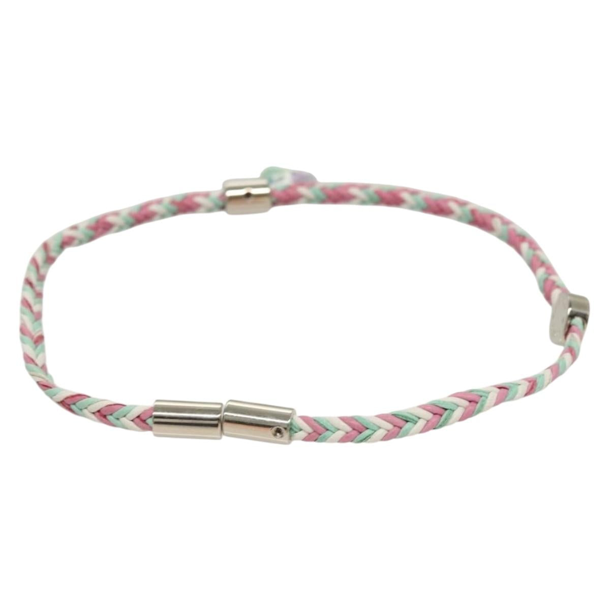 LOUIS VUITTON Brass Friend Ship Bracelet Leather Pink M6793E LV 132791M