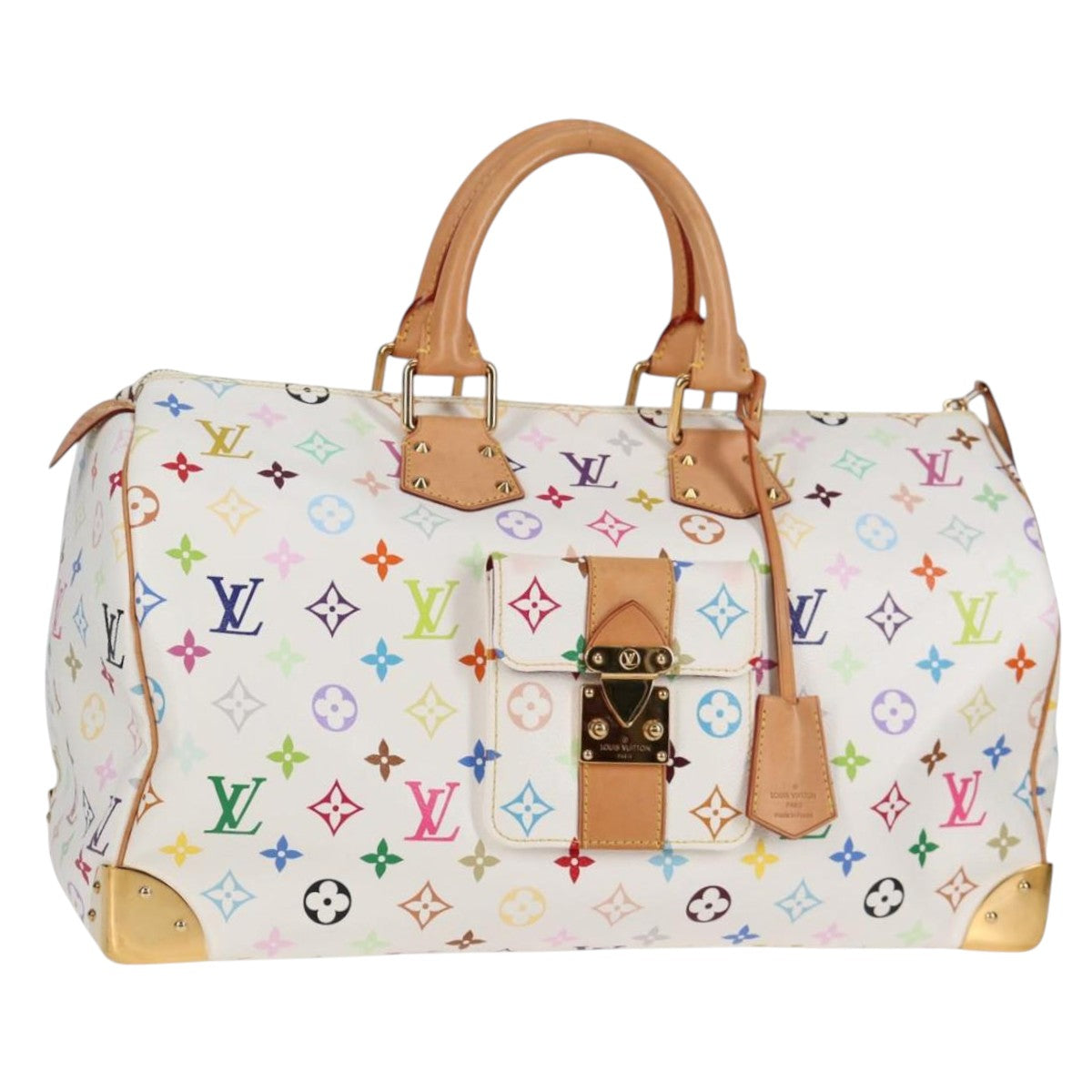 LOUIS VUITTON Monogram Multicolor Speedy 30 Bag White Bron M92643 132956V