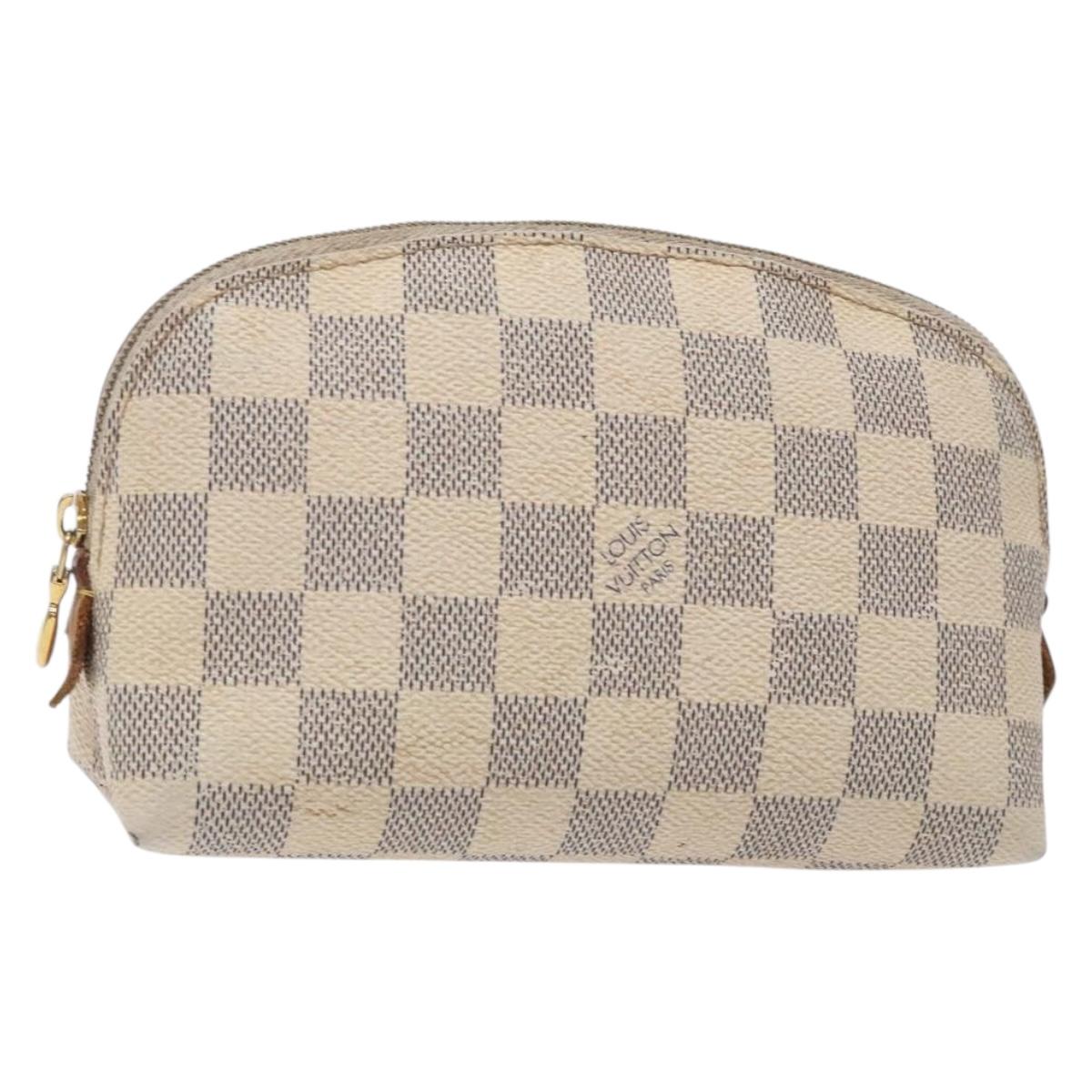LOUIS VUITTON Damier Azur Pochette Cosmetic PM Pouch N60024 LV 133169