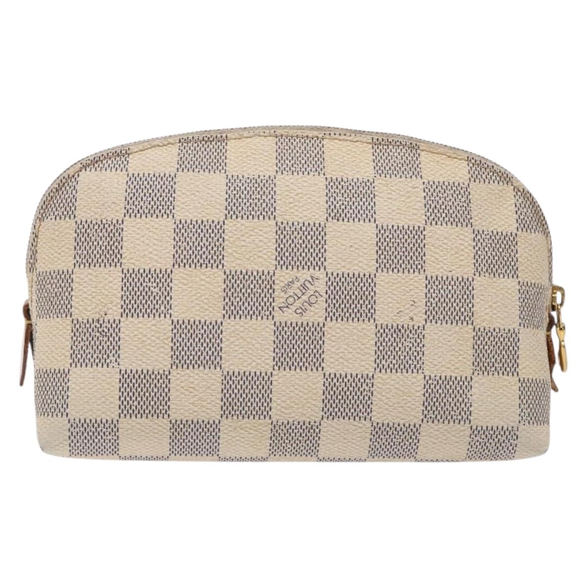 LOUIS VUITTON Damier Azur Pochette Cosmetic PM Pouch N60024 LV 133169
