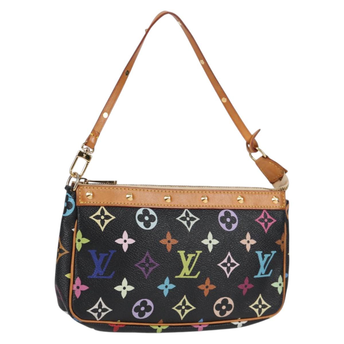 LOUIS VUITTON Multicolor Pochette Accessoires Pouch Black M92648 LV 133185V