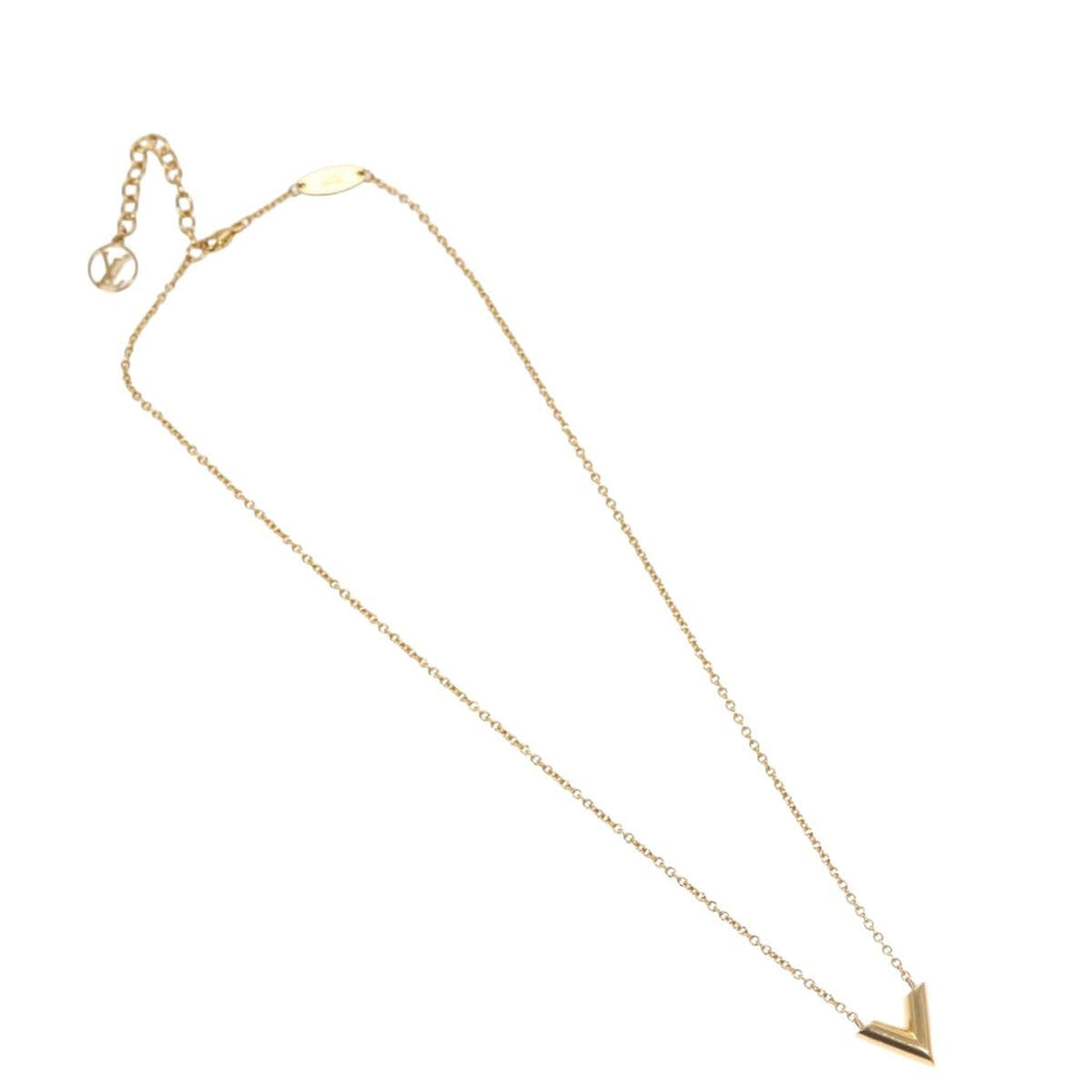 LOUIS VUITTON Essential V Necklace Gold M61083 LV 133449