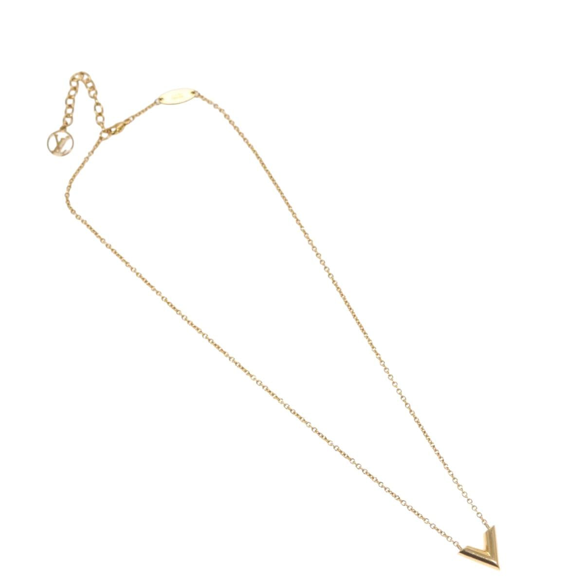 LOUIS VUITTON Essential V Necklace Gold M61083 LV 133449