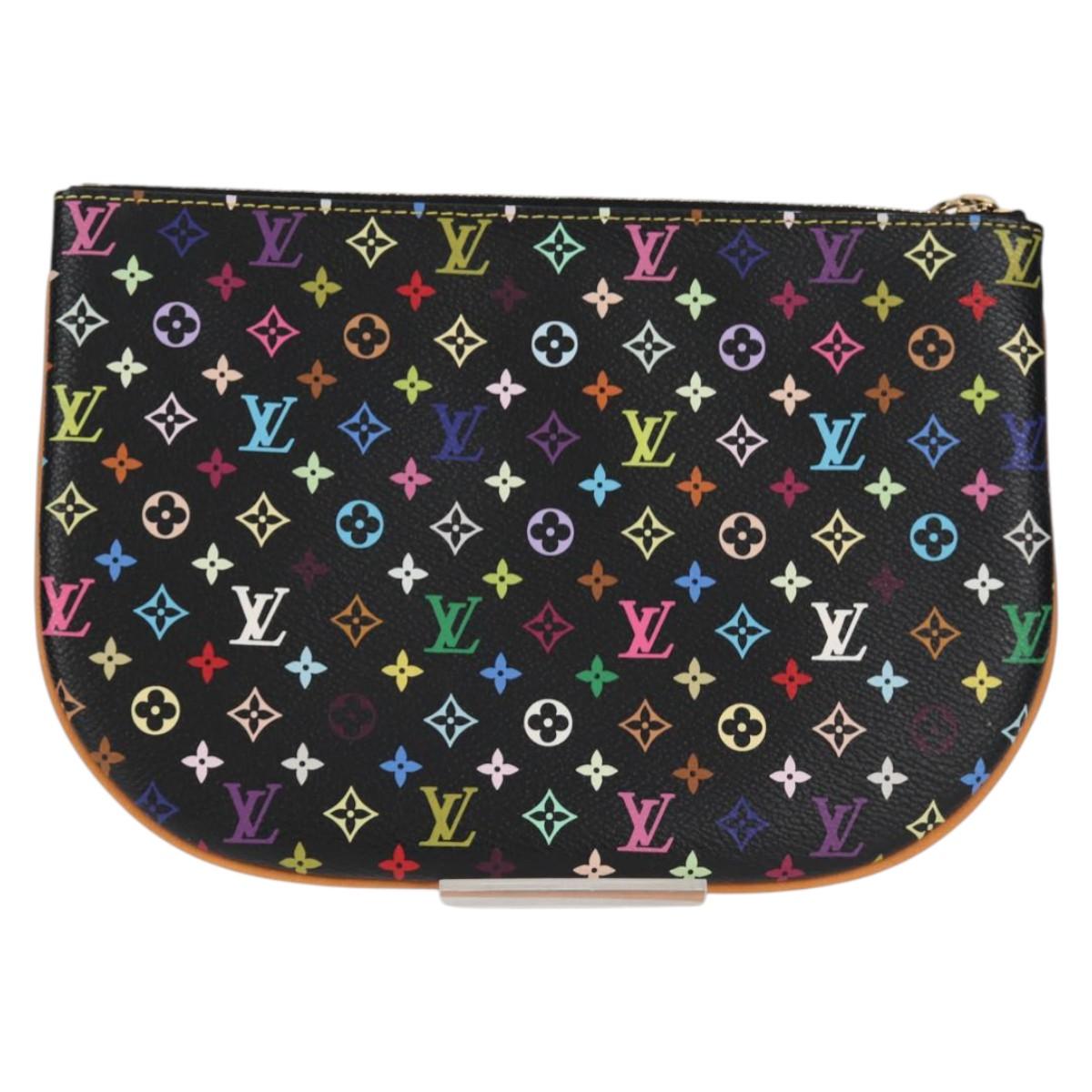 LOUIS VUITTON Monogram Multicolor Pochette GM Pouch Black M60030 LV 133668V