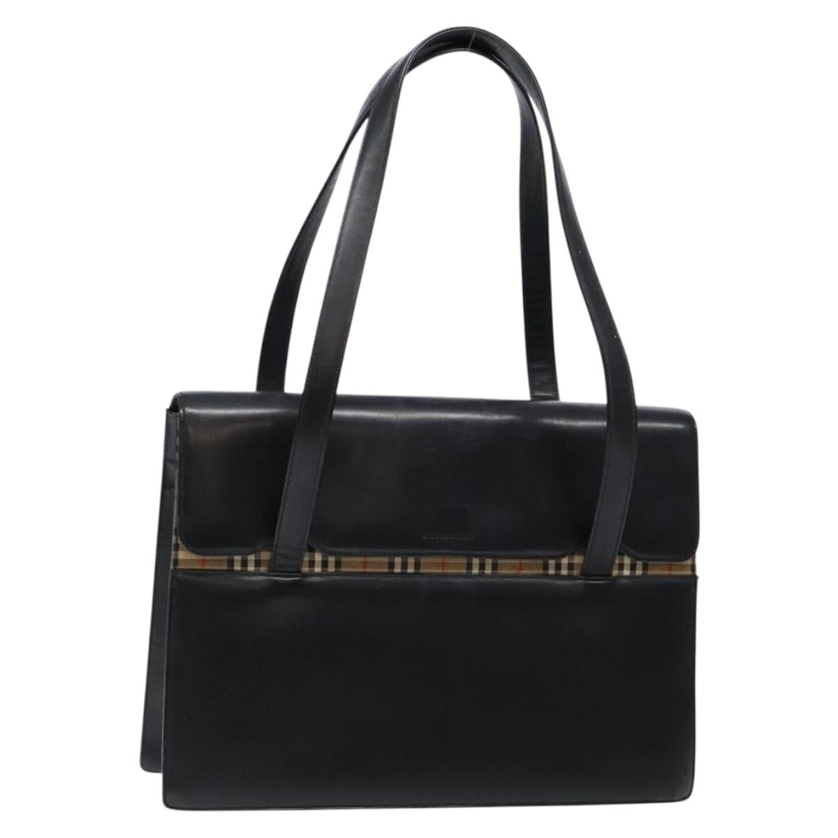 BURBERRY Hand Bag Leather Black 133790