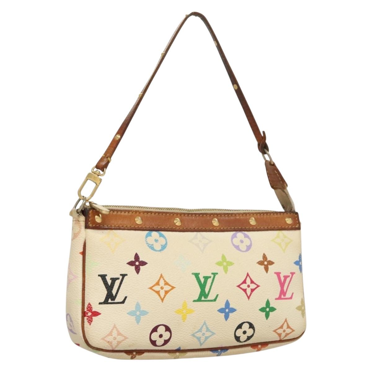 LOUIS VUITTON Monogram Multicolor Pochette Pouch White M92649 LV 135545