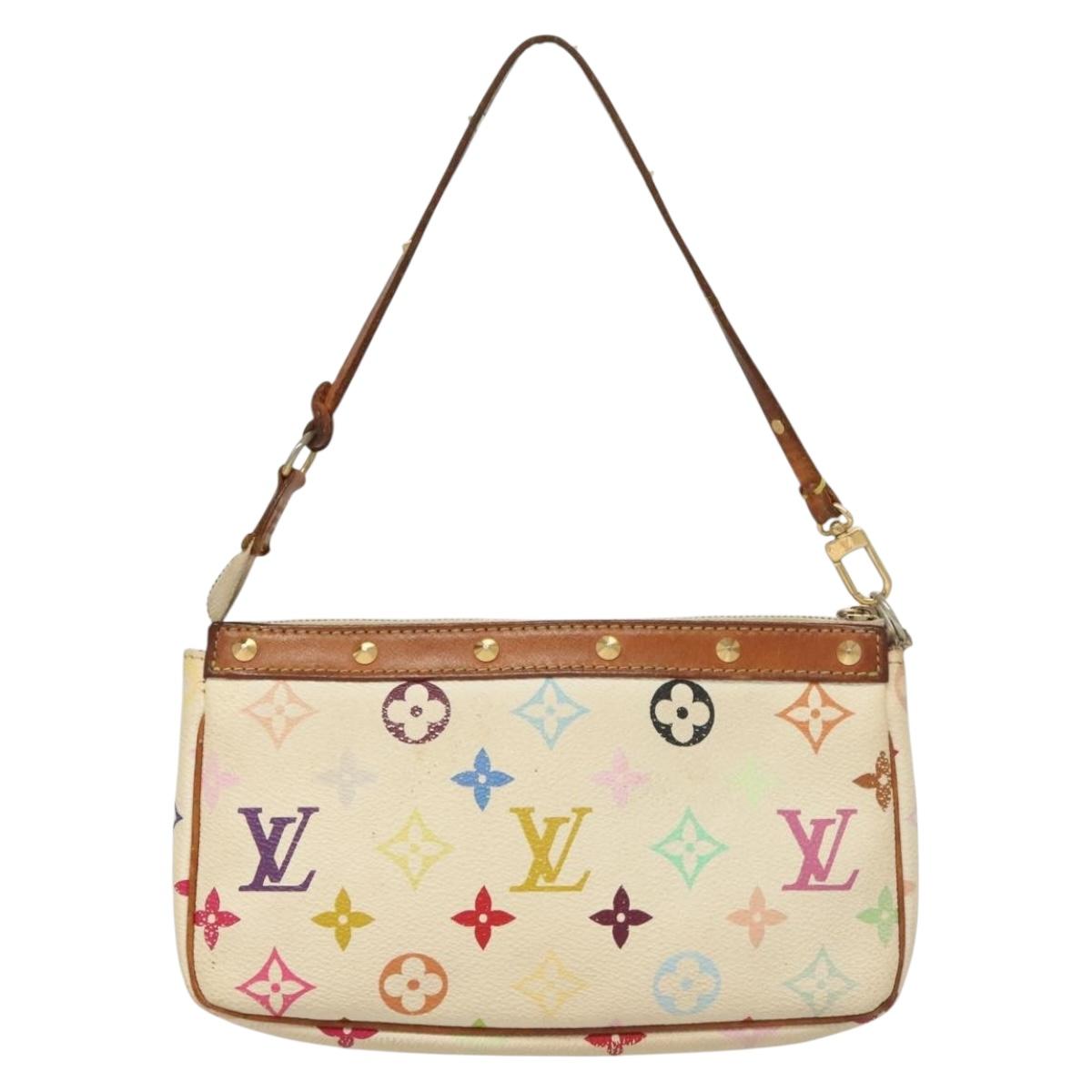 LOUIS VUITTON Monogram Multicolor Pochette Pouch White M92649 LV 135545