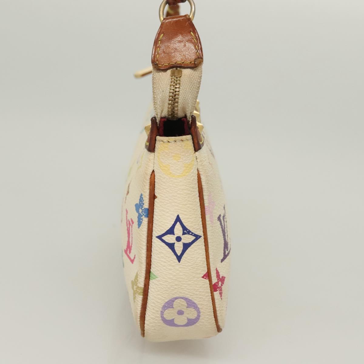 LOUIS VUITTON Monogram Multicolor Pochette Pouch White M92649 LV 135545