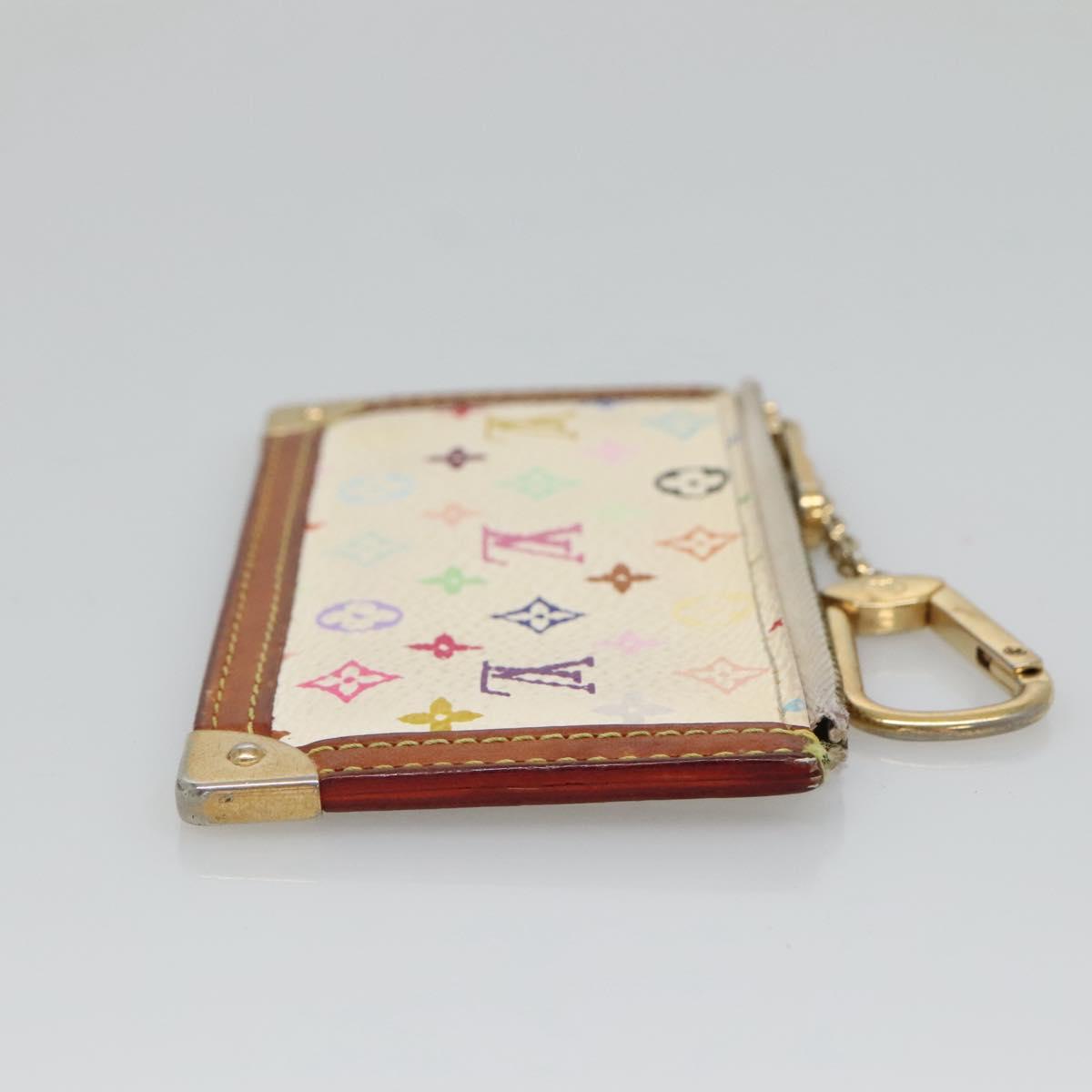 LOUIS VUITTON Multicolor Pochette Cles Coin Purse White M92655 LV 135587