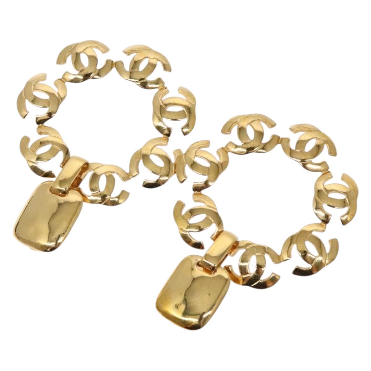 CHANEL COCO Mark Earring Metal Gold CC 135951V