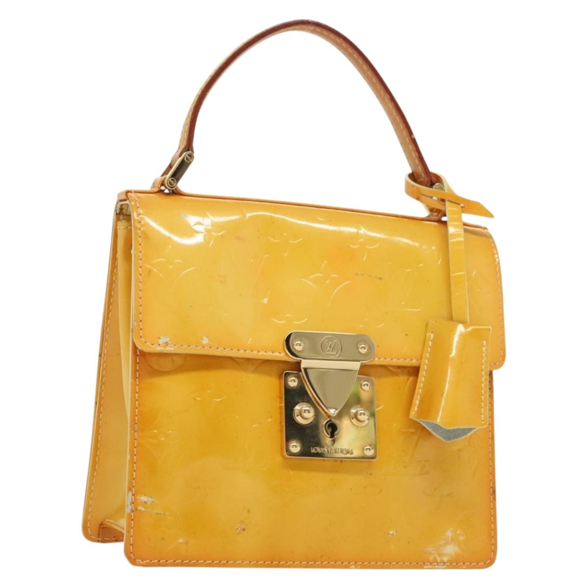 LOUIS VUITTON Monogram Vernis Spring Street Bag Lime Yellow M91068 136753