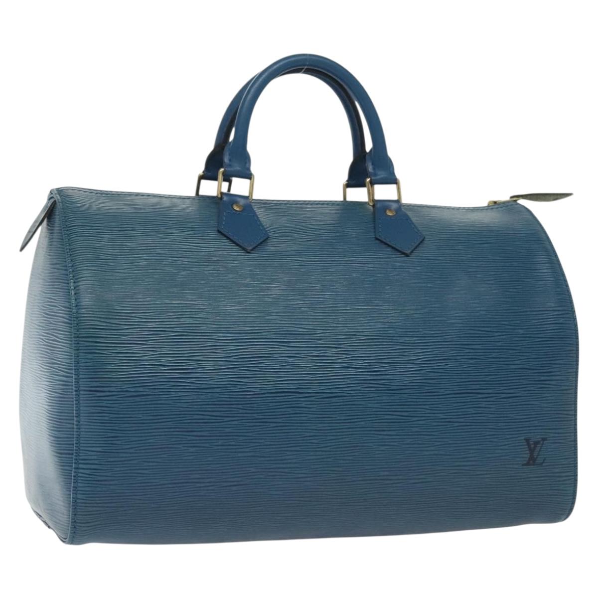 LOUIS VUITTON Epi Speedy 35 Hand Bag Toledo Blue M42995 LV 137925