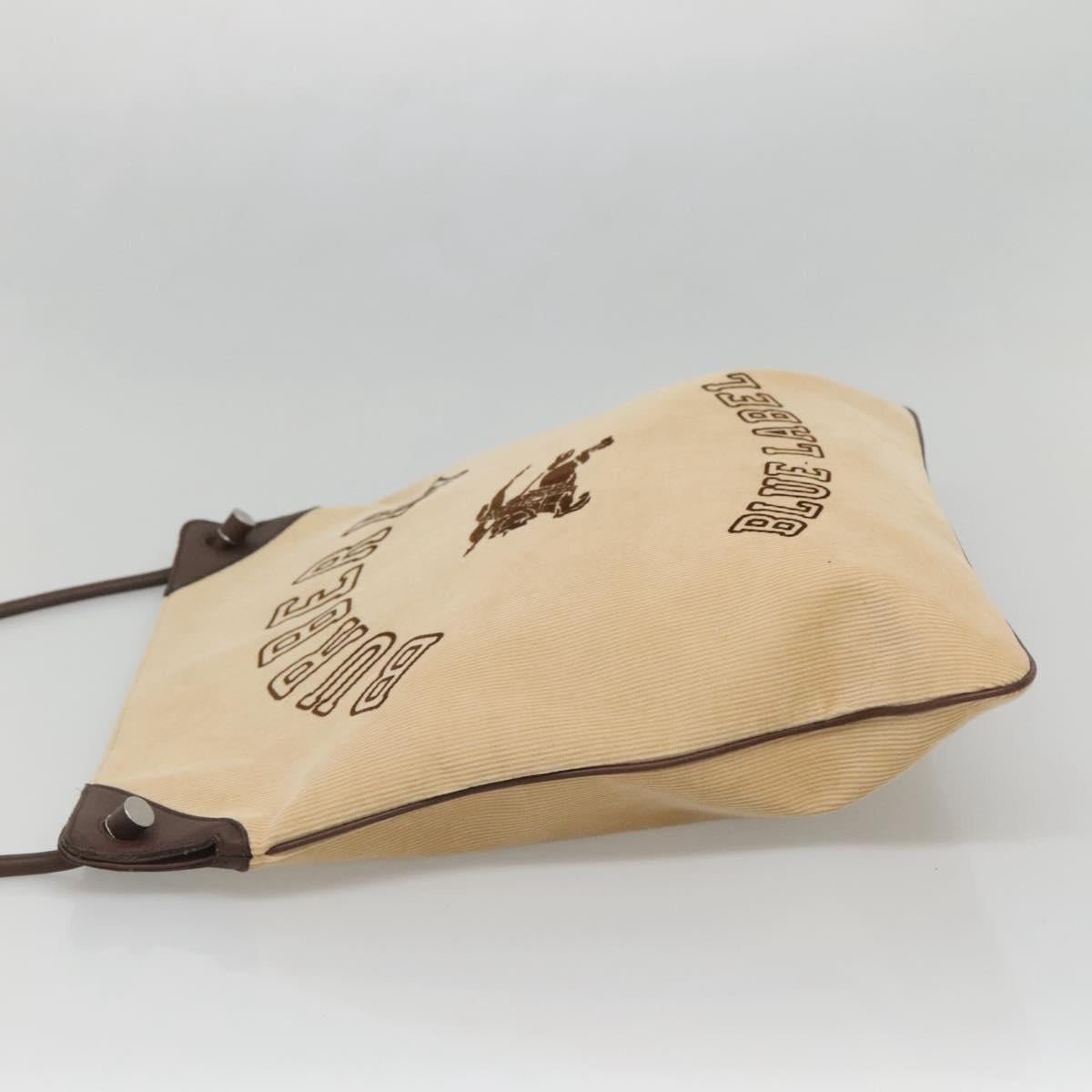 BURBERRY Blue Label Shoulder Bag Corduroy Beige Silver 138201