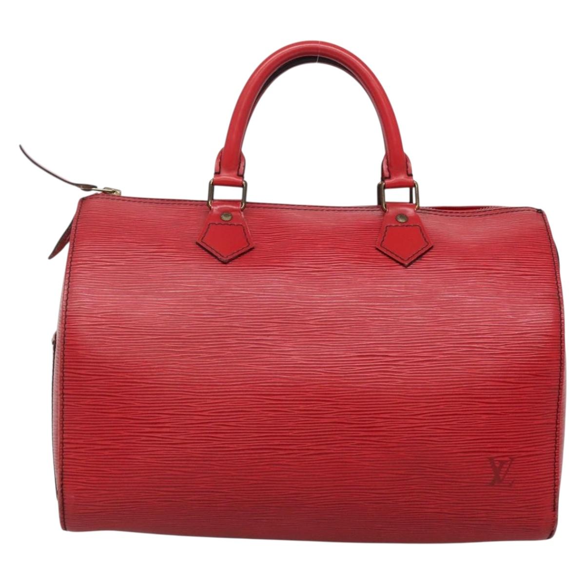 LOUIS VUITTON Epi Speedy 30 Hand Bag Castilian Red M43007 LV 138671