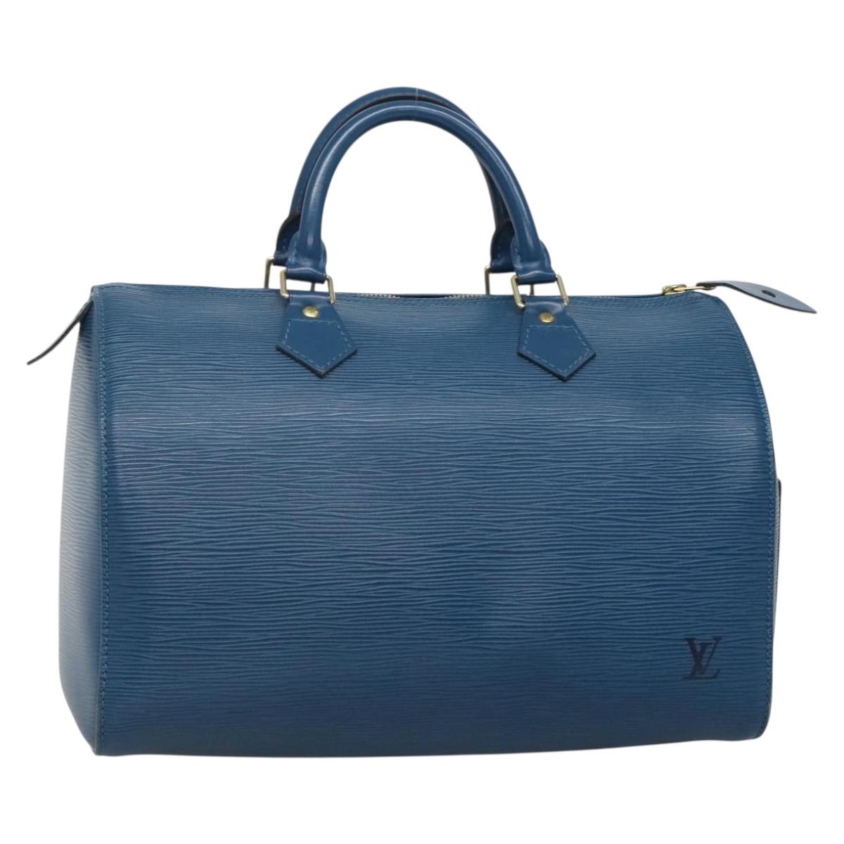 LOUIS VUITTON Epi Speedy 30 Hand Bag Toledo Blue M43005 LV 138732