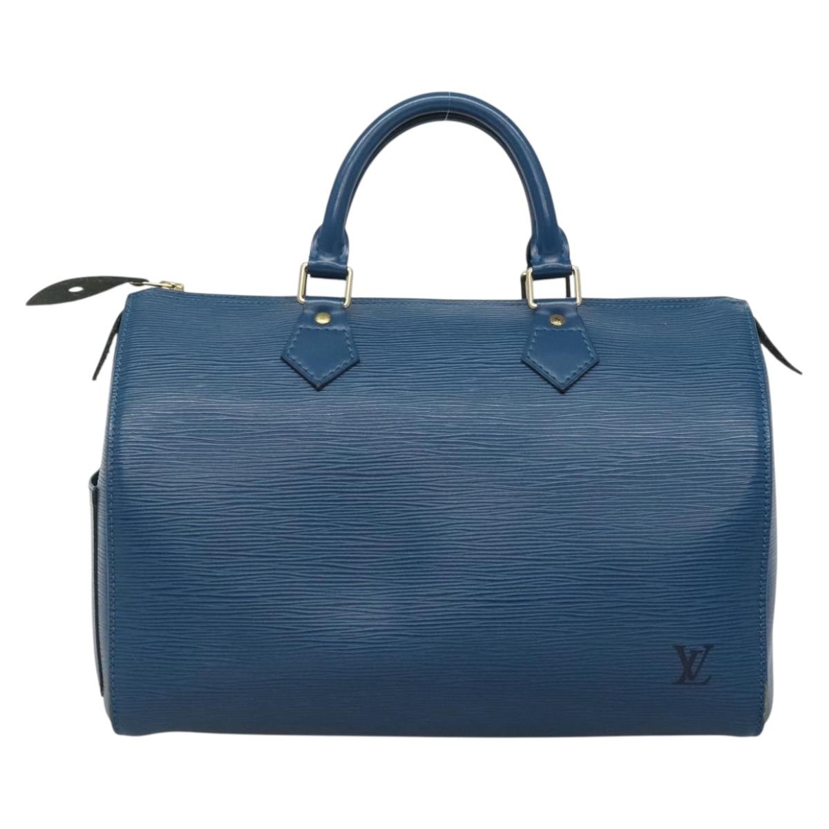 LOUIS VUITTON Epi Speedy 30 Hand Bag Toledo Blue M43005 LV 138732