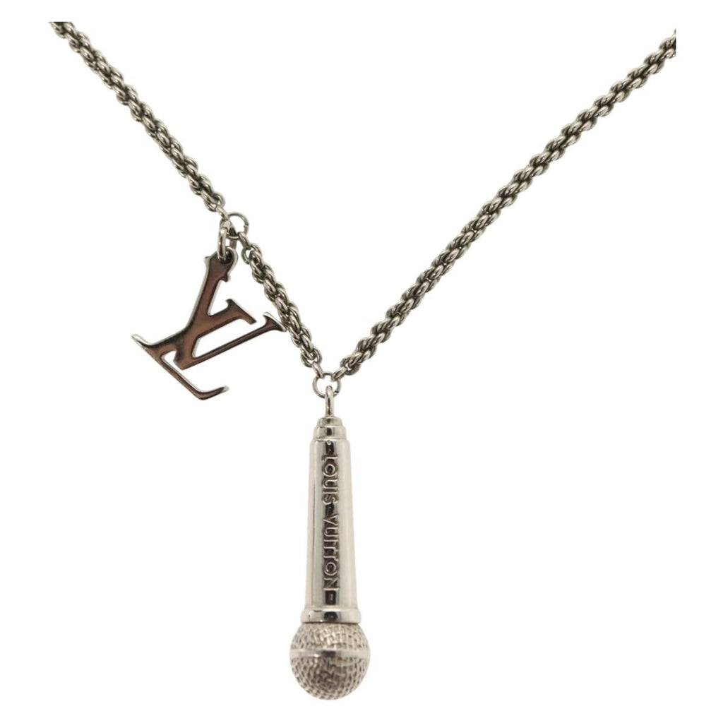LOUIS VUITTON DJ Vocabulary Necklace metal Silver M69458 LV 138915