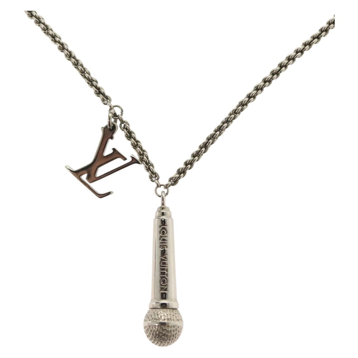 LOUIS VUITTON DJ Vocabulary Necklace metal Silver M69458 LV 138915