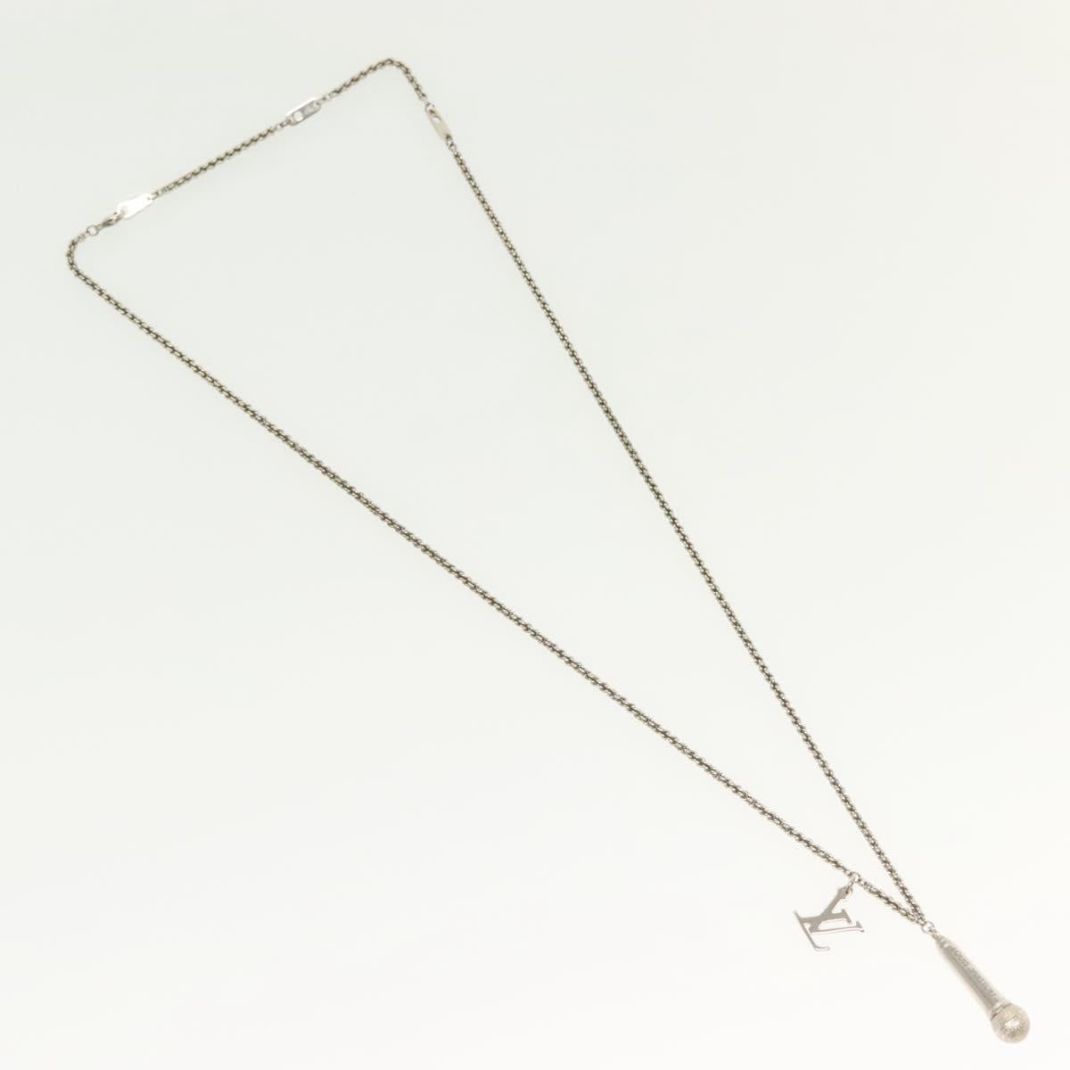 LOUIS VUITTON DJ Vocabulary Necklace metal Silver M69458 LV 138915